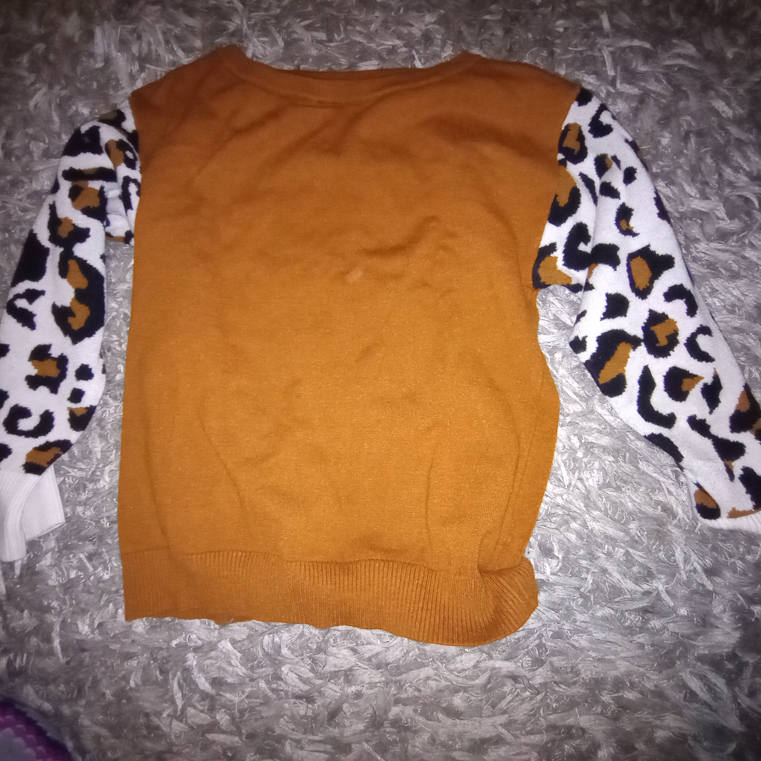 Leopard Print Sleeve Sweater